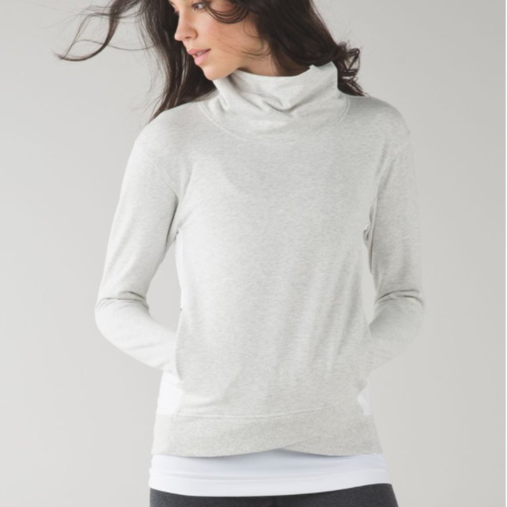 Lululemon On the Double Pullover Heathered White